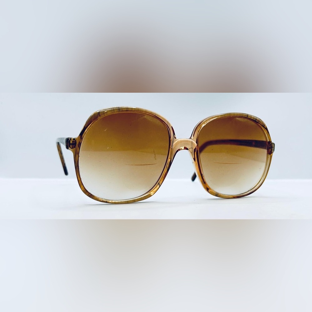Vintage C.V. Skinny-382 Brown Oval Oversized Sunglasses Frames Only